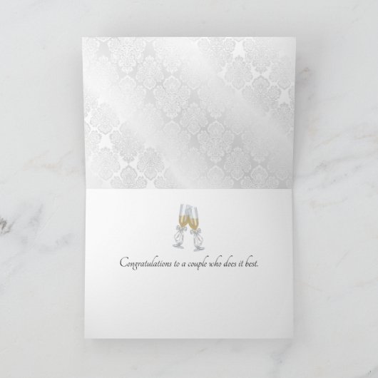 20e Jubileum met duif en ringen Kaart (Binnen)