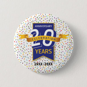 20e JUBILEUM ontwerp Ronde Button 5,7 Cm