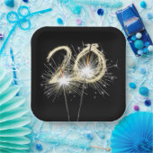 20e Jubileum-partijbrochure op zwart Papieren Bordje (Feest)