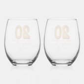 20e jubileum Persoonlijk Wijnglas Zonder Voet (Achterkant)