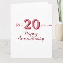 20e jubileum roze naam datum monogram vet