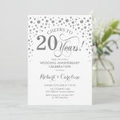 20e Jubileum - Silver White Kaart (Staand voorkant)