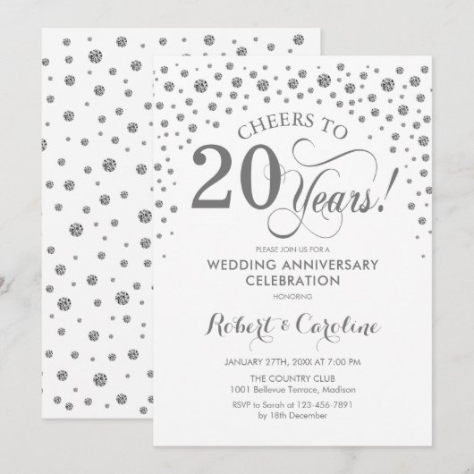 20e Jubileum - Silver White Kaart (Voorkant / Achterkant)