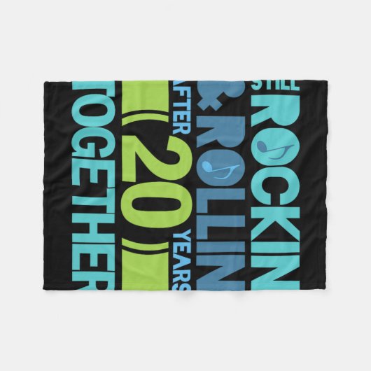 20e Jubileum T-shirt 20 jaar samen Fleece Deken (Voorkant (Horizontaal))