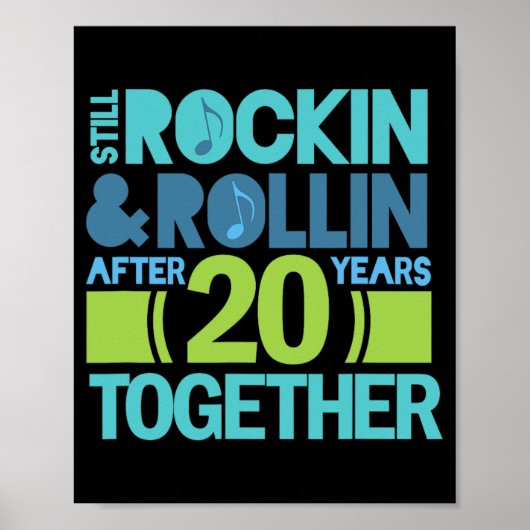 20e Jubileum T-shirt 20 jaar samen Poster (Voorkant)