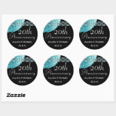 20e Jubileum TURQUOISE Roos Sticker (Vel)