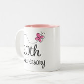 20e Jubileum Tweekleurige Koffiemok (Voorkant links)