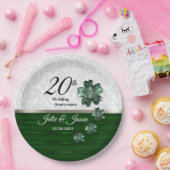 20e Jubileum van Emerald Jewel Wedding Papieren Bordje (Feest)
