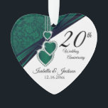 20e Jubileum van Emerald Wedding Keepomwille Ornament<br><div class="desc">🥇 EEN ORIGINEEL KOPYRIGHT ART ONTWERP VAN Donna Siegrist ALLEEN BESCHIKBAAR OP ZAZZLE! 20e Emerald Wedding Jubileum Keepomwille Design Ornament. ✔ OPMERKING: ALLEEN DE NOODZAKELIJKE SJABLOON WIJZIGEN! 😀 Indien nodig, kunt u de tekst verwijderen en beginnen vers toevoegend welke tekst en doopvont u houdt van. 📌 Als u meer aanpassing...</div>