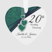 20e Jubileum van Emerald Wedding Keepomwille Ornament (voorkant)