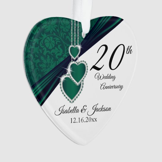 20e Jubileum van Emerald Wedding Keepomwille Ornament (voorkant)
