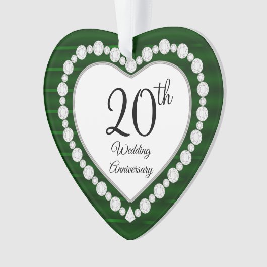 20e Jubileum van Emerald Wedding Keepomwille Ornament (voorkant)