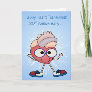 20e Jubileum van harttransplantatie wenskaart Kaart