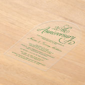 20e Jubileum van het Emerald Wedding Acryl Uitnodigingen (Laagn)