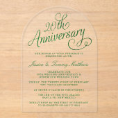 20e Jubileum van het Emerald Wedding Acryl Uitnodigingen (Voorkant)