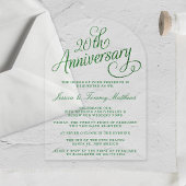 20e Jubileum van het Emerald Wedding Acryl Uitnodigingen