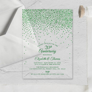 20e Jubileum van het Emerald Wedding Acryl Uitnodigingen