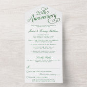 20e Jubileum van het Emerald Wedding All In One Uitnodiging (Binnen)