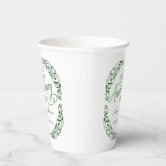 20e Jubileum van het Emerald Wedding Papieren Bekers (Rechts)