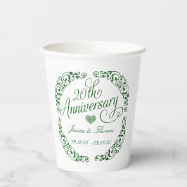 20e Jubileum van het Emerald Wedding Papieren Bekers