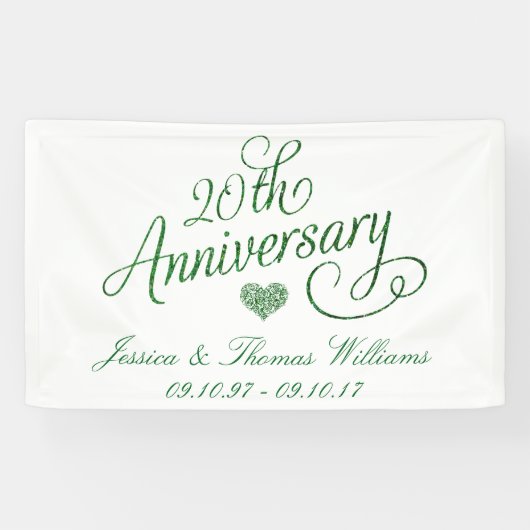 20e Jubileum van het Emerald Wedding Spandoek (Horizontaal)