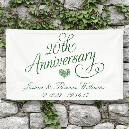 20e Jubileum van het Emerald Wedding Spandoek