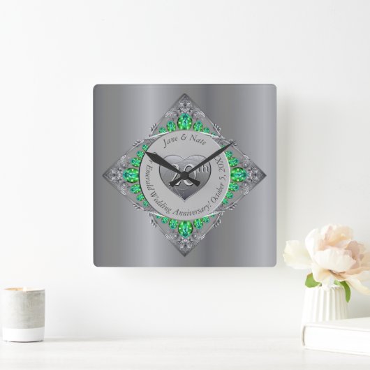 20e Jubileum van het Emerald Wedding Vierkante Klok (Huis)