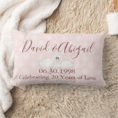 20e Jubileum van het huwelijk Roze en Witte Damask Kussen (Deken)