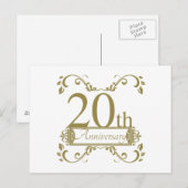 20e Jubileum voor bruiloft Briefkaart (Voorkant / Achterkant)
