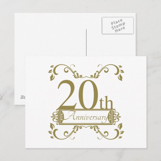 20e Jubileum voor bruiloft Briefkaart (Voorkant / Achterkant)