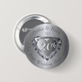 20e Jubileum voor bruiloft hoort Embleem Ronde Button 5,7 Cm (Voorkant /achterkant)