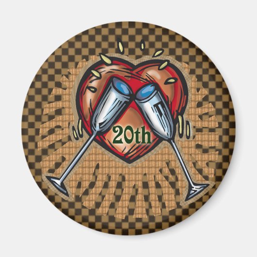 20e Jubileum voor bruiloft Magneet (Voorkant)