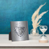 20e Jubileum voor bruiloft Platinum Heart Emblem Fotoplaat (Insitu)