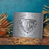 20e Jubileum voor bruiloft Platinum Horizontal Fotoplaat (Zijkant)