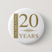20e Jubileum voor bruiloft Ronde Button 5,7 Cm (Voorkant)