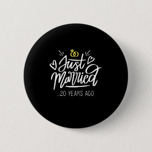 20e Jubileum voor bruiloft Ronde Button 5,7 Cm