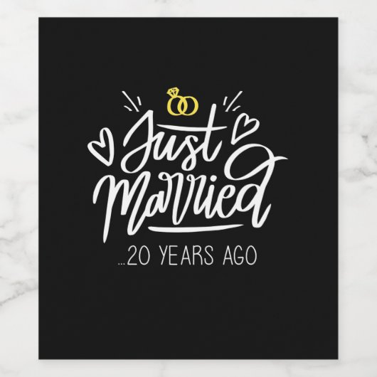 20e Jubileum voor bruiloft Wijn Etiket (Enkel label)