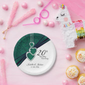 20e Jubileum voor Emerald Wedding Papieren Bordje (Feest)