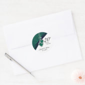 20e Jubileum voor Emerald Wedding Ronde Sticker (Envelop)