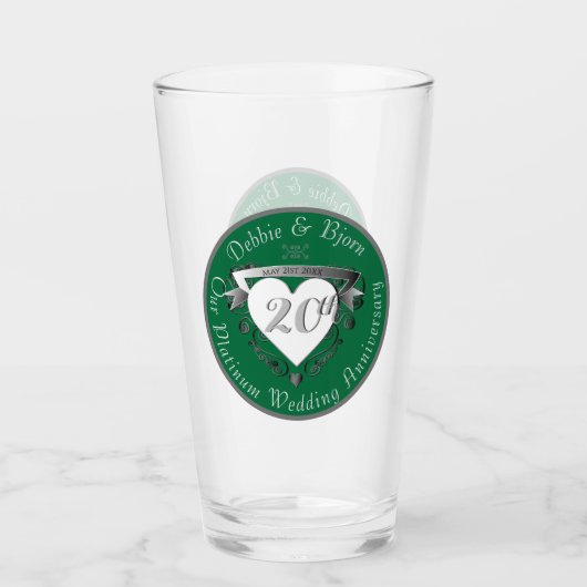 20e Jubileum voor weddenschappen Glas (Voorkant)