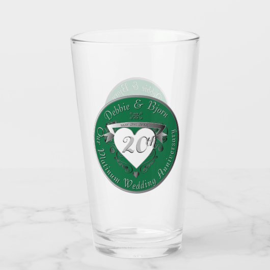 20e Jubileum voor weddenschappen Glas (Achterkant)