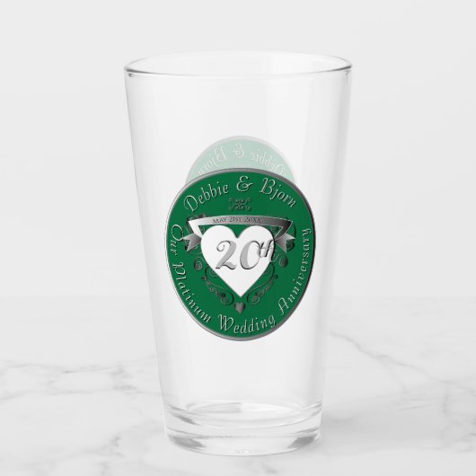 20e Jubileum voor weddenschappen Glas (Voorkant)