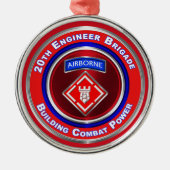 20e kerst van de ingenieur Brigade-Airborne Keepom Metalen Ornament (Voorkant)