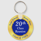 20e klas reünie-cadeaus. Royal Blue, Gold, White Sleutelhanger (Voorkant)