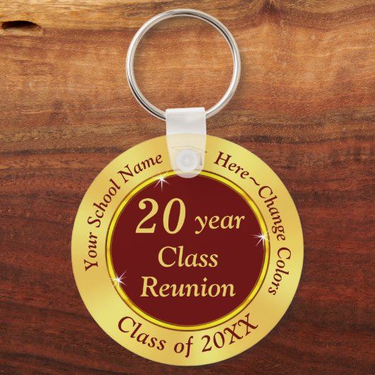 20e klas reünie ideeën, elk jaar, KLEUR, Maroon Sleutelhanger (Voorkant)