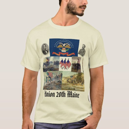 20e Maine vrijwilliger infanterie burgeroorlog T-shirt (Voorkant)
