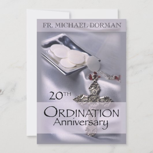 20e Ordination Jubileum Invitation, aangepaste naa Kaart (Voorkant)