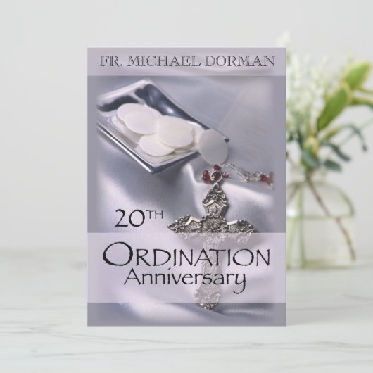 20e Ordination Jubileum Invitation, aangepaste naa Kaart (Staand voorkant)