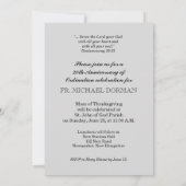 20e Ordination Jubileum Invitation, aangepaste naa Kaart (Achterkant)