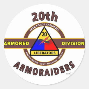 20E PANTSERDIVISIE "ARMORAIDERS" RONDE STICKER
